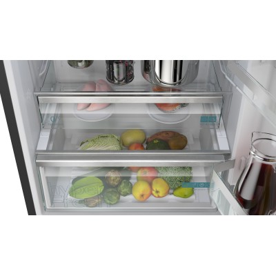 Siemens - KG49NVXCG - iQ300, Kombinerad kyl/frys, 203 x 70 cm, blackSteel
