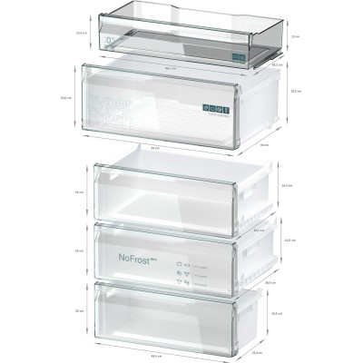 Siemens - KG49NVXCG - iQ300, Kombinerad kyl/frys, 203 x 70 cm, blackSteel