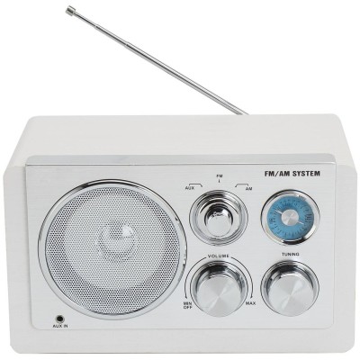 Radio FM AM AUX Analog inställning TR-63W Vit