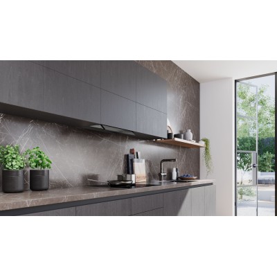 Siemens - LJ65BCC60 - iQ300, Skåpsintegrerad köksfläkt, 60 cm, Klarglas, Mattsvart