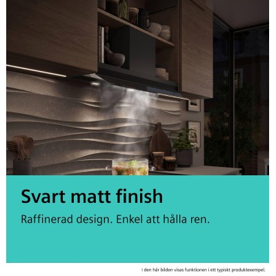 Siemens - LJ65BCC60 - iQ300, Skåpsintegrerad köksfläkt, 60 cm, Klarglas, Mattsvart