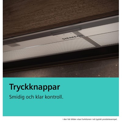 Siemens - LJ65BCC60 - iQ300, Skåpsintegrerad köksfläkt, 60 cm, Klarglas, Mattsvart