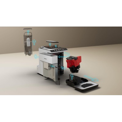 Siemens - TP515R02 - Helautomatisk kaffemaskin, EQ500 classic, Dagsljus silver, Vit
