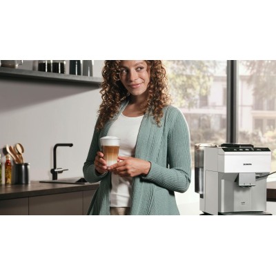 Siemens - TP515R02 - Helautomatisk kaffemaskin, EQ500 classic, Dagsljus silver, Vit
