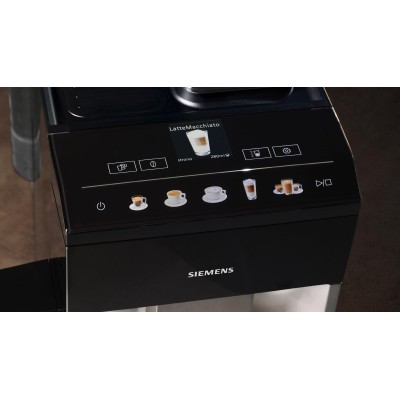 Siemens - TQ513R01 - Helautomatisk kaffemaskin, EQ500 integral, Dagsljus silver, Pianosvart