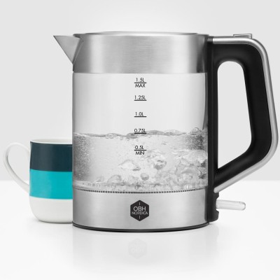 OBH Nordica - Vattenkokare Venice glass kettle 1,5 l. cordless  6418 - A10570