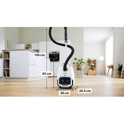 Bosch - BGB6SIL0L - Serie 6, Dammsugare med påse, ProSilence, Vit