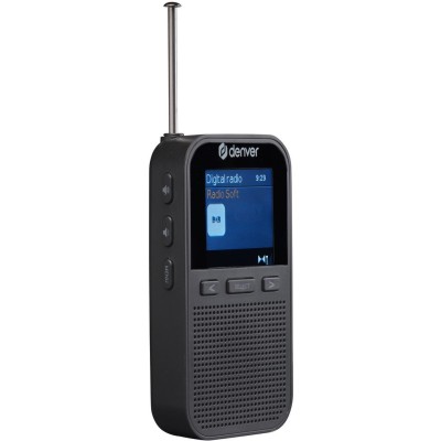 Denver - Radio FM DAB+ Fick-format Laddbart batteri DAH-126 Svart - DAH-126