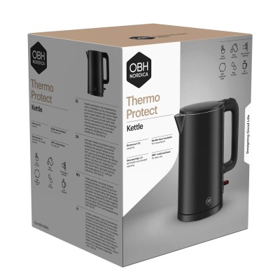 Vattenkokare Thermo Protect 1,5 L svart