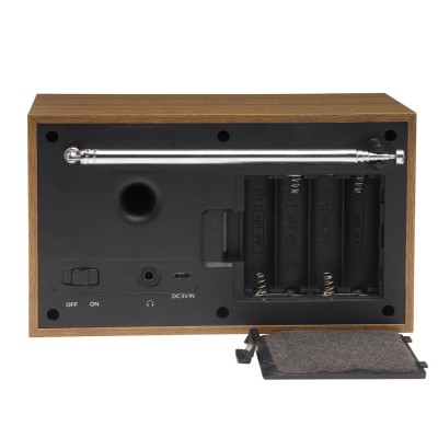 Radio FM DAB+ Klocka Alarm DAB-46DGR Trä/Grafitgrå