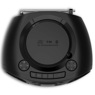 Boombox CD FM-radio Kassett USB Bluetooth Svart