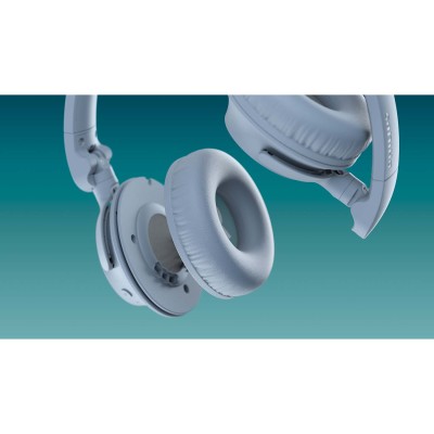 Hörlurar On-Ear Bluetooth 70h speltid App Ljusblå