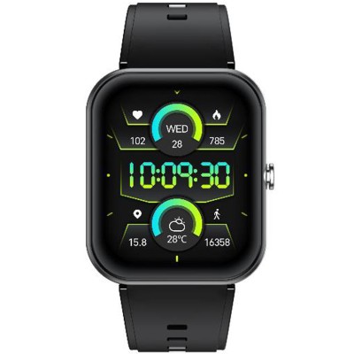 Smartwatch rektangulär AMOLED-display Trainerwatch3 Svart