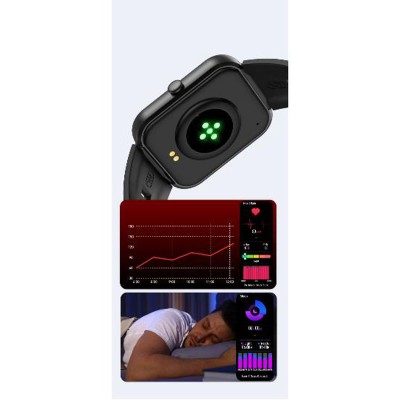 Smartwatch rektangulär AMOLED-display Trainerwatch3 Svart