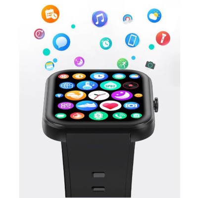 Smartwatch rektangulär AMOLED-display Trainerwatch3 Svart