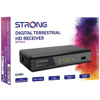 TV-box DVB-T2 Marksänd FTA SRT8119 Svart