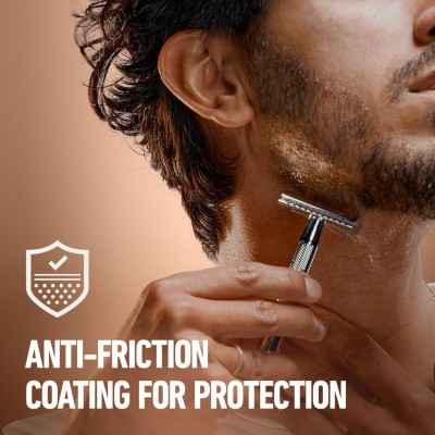 King C. Gillette - Dubbeleggad Säkerhetshyvel + 5st rakblad - A14580