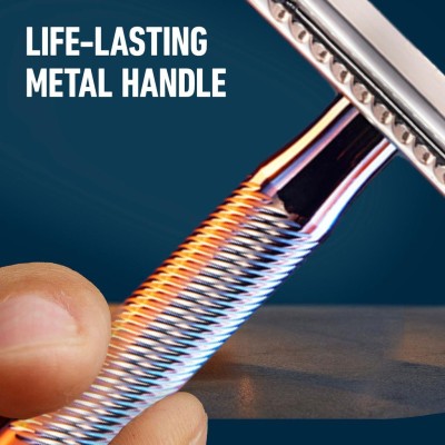 King C. Gillette - Dubbeleggad Säkerhetshyvel + 5st rakblad - A14580