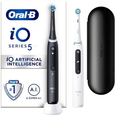 Oral B - Eltandborste iO5 Duo Black UCB/ White SC - 414841