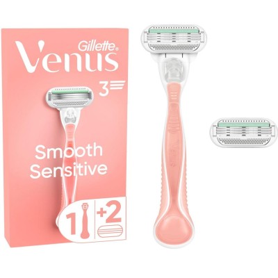 Gillette - Rakhyvel Smooth Sensitive Pink + 2st rakblad - A14587