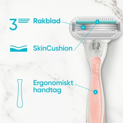 Gillette - Rakhyvel Smooth Sensitive Pink + 2st rakblad - A14587