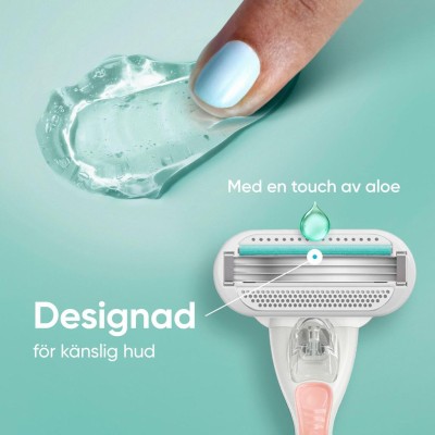 Gillette - Rakhyvel Smooth Sensitive Pink + 2st rakblad - A14587