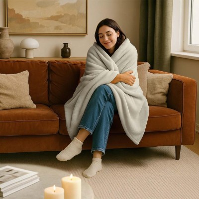 Terraillon - Värmefilt Cozy 160x120cm Light Grey - A15518