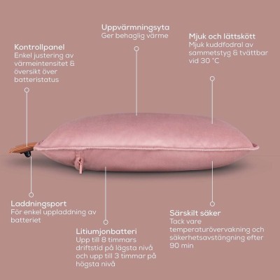 Värmekudde HK 77 Sladdlös komfort Blush-Rose